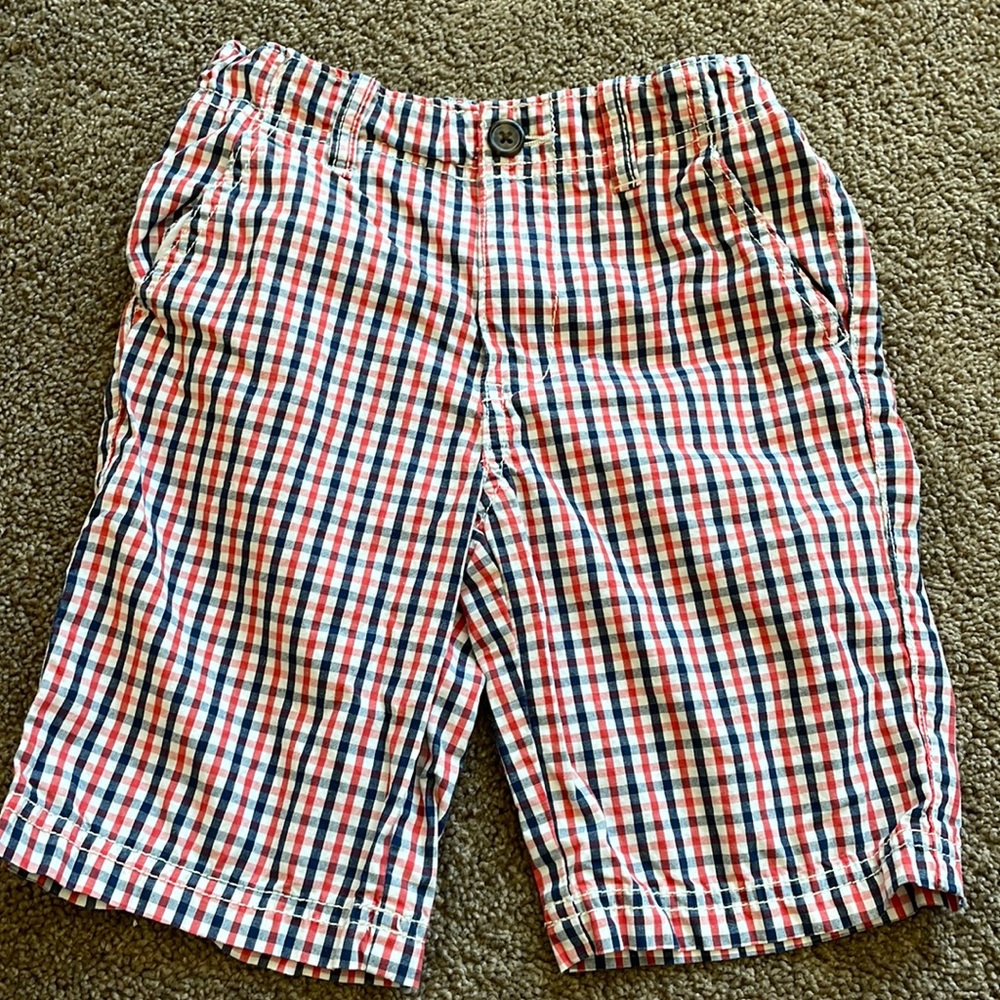🇺🇸🎇Carter’s size 6 gingham shorts red white and blue with adjustable waist